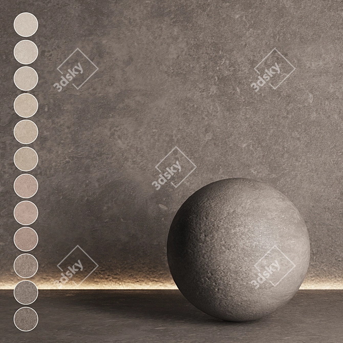 Seamless Textured Decorative Plaster 3D model image 1
