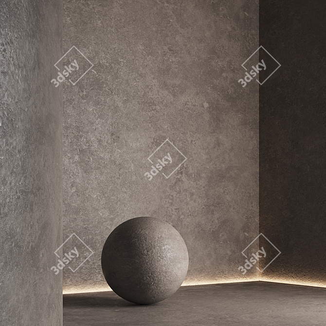 Seamless Textured Decorative Plaster 3D model image 2