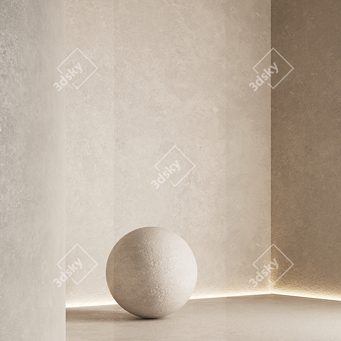 Seamless Textured Decorative Plaster 3D model image 3