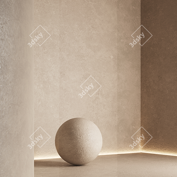 Seamless Textured Decorative Plaster 3D model image 4