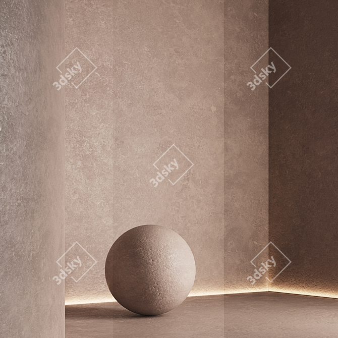 Seamless Textured Decorative Plaster 3D model image 5