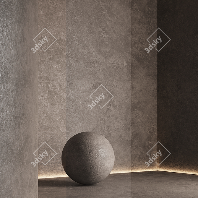 Seamless Textured Decorative Plaster 3D model image 6