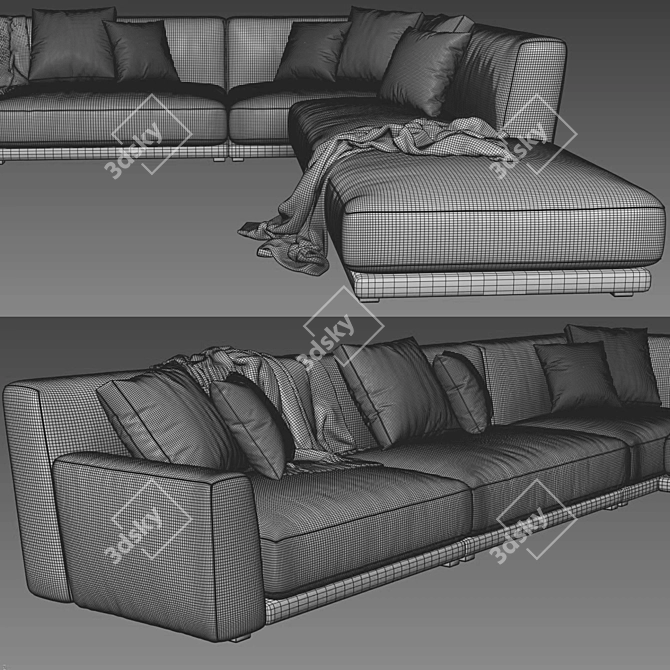 Modern Paris Seoul Sofa Design 3D model image 4