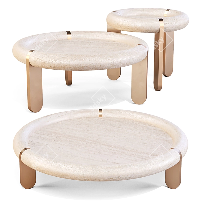 Madou Marble Side Tables 3D model image 1