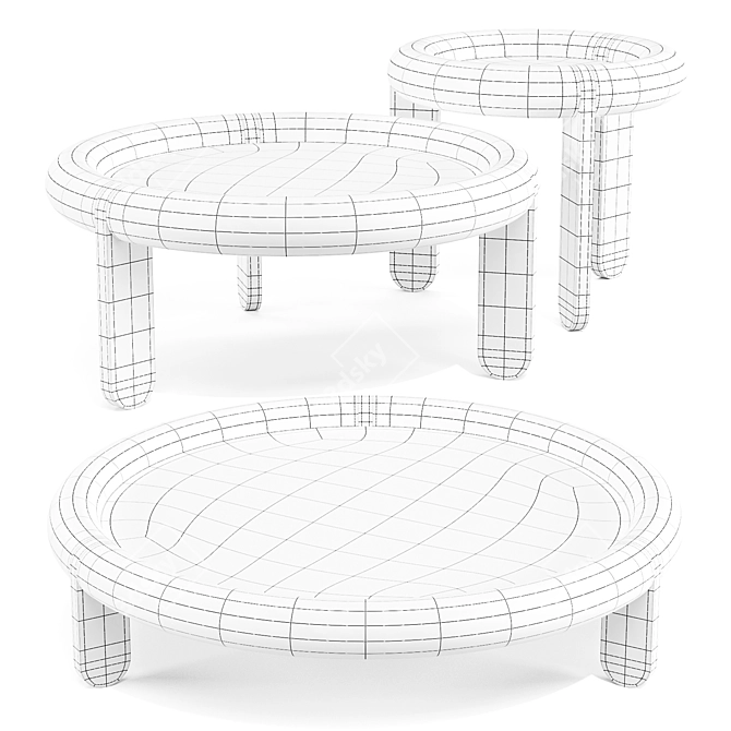 Madou Marble Side Tables 3D model image 5