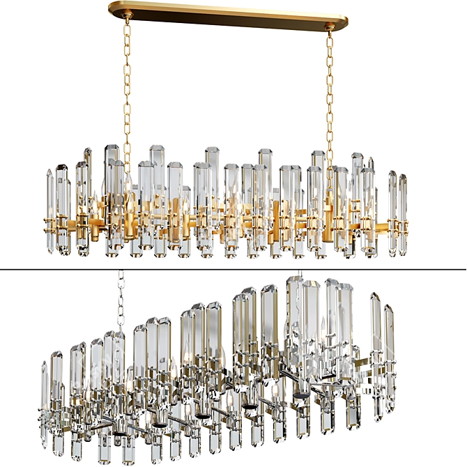 Linear Chandelier with Elegance 3D model image 1