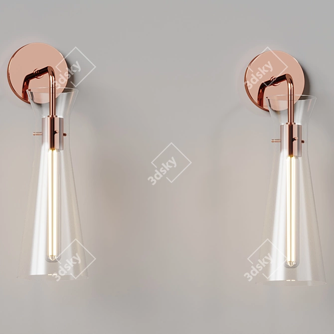 Elegant Anya Wall Sconce 3D model image 2