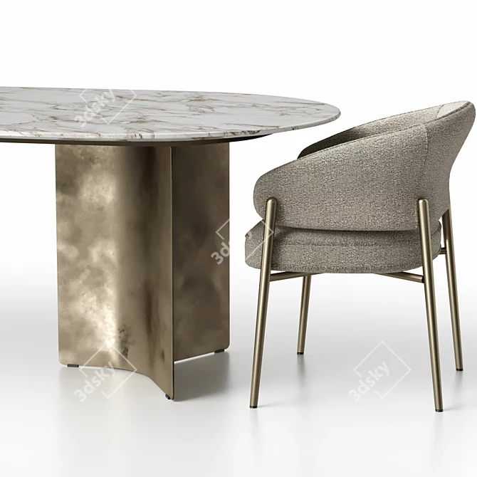 Marelli Linda Chair and Wave Tables 3D model image 4