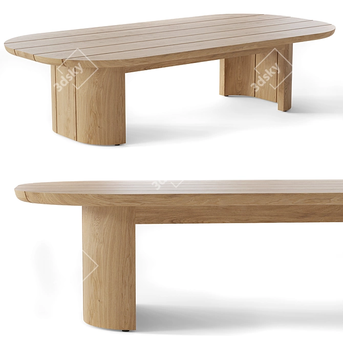 Lux Teak Coffee Table 66 3D model image 1