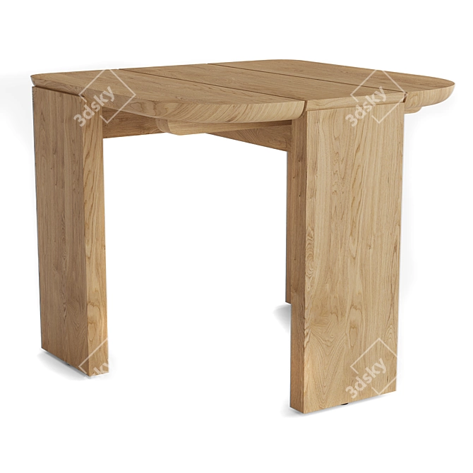 Restoration Hardware Teak Side Table 3D model image 2