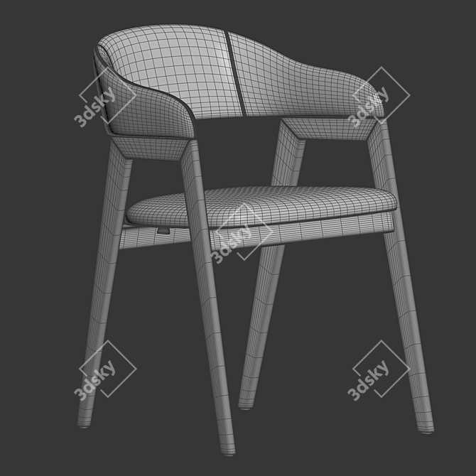 Chelsea Dining Chair in Walnut 3D model image 5