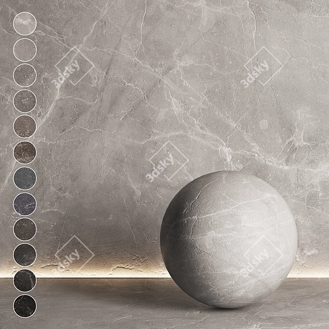 Seamless Marble Textures Set 3D model image 1