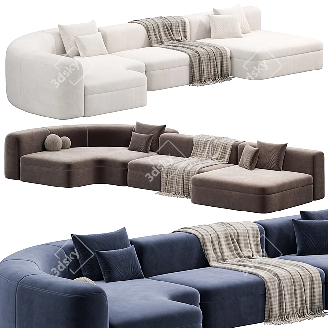 Elegant PIAF Sofa by BAXTER 3D model image 1