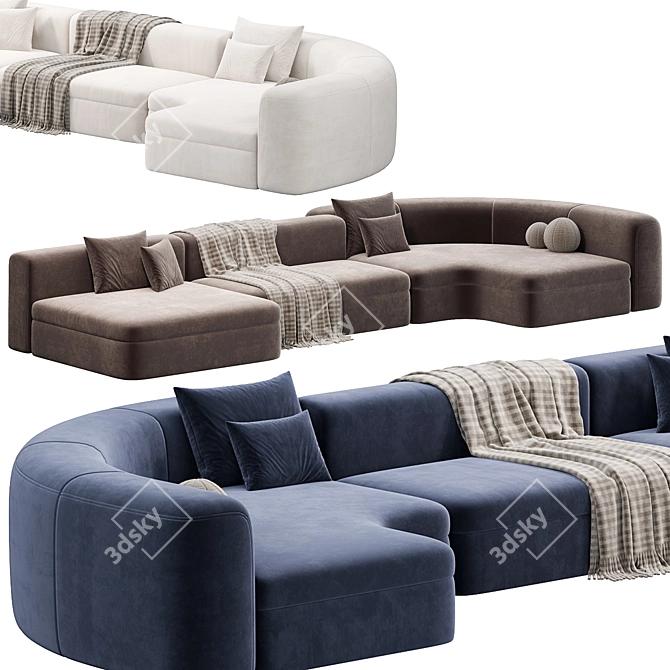 Elegant PIAF Sofa by BAXTER 3D model image 3
