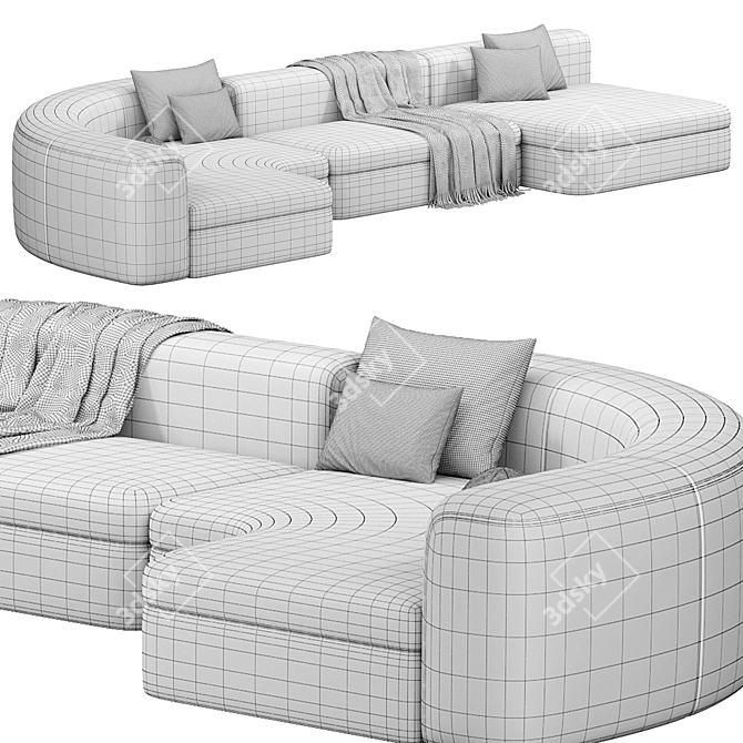 Elegant PIAF Sofa by BAXTER 3D model image 5