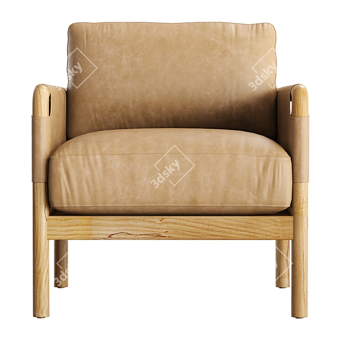 Chic Navarro Ash Wood Chair 3D model image 3