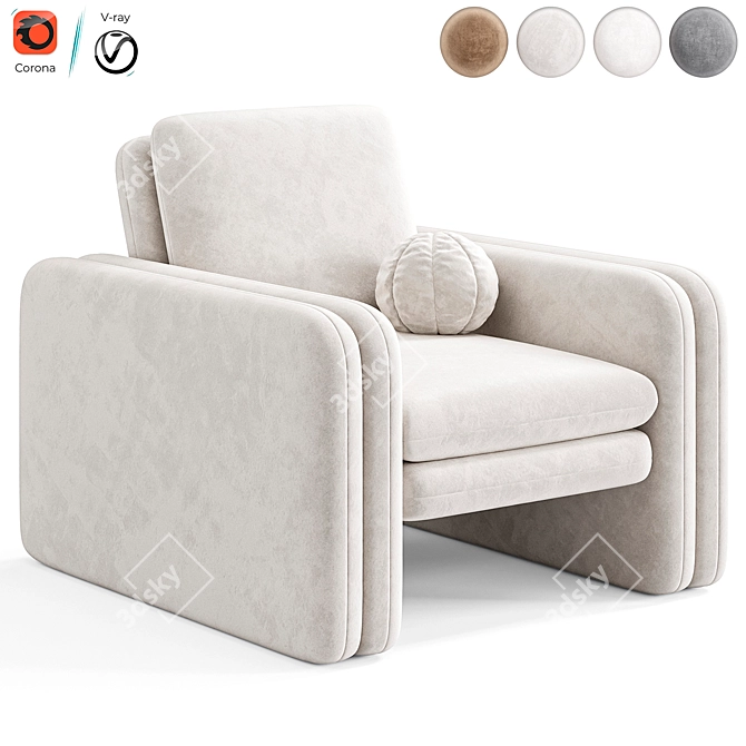 Contemporary Orme Accent Chair by Luluandgeorgia 3D model image 1