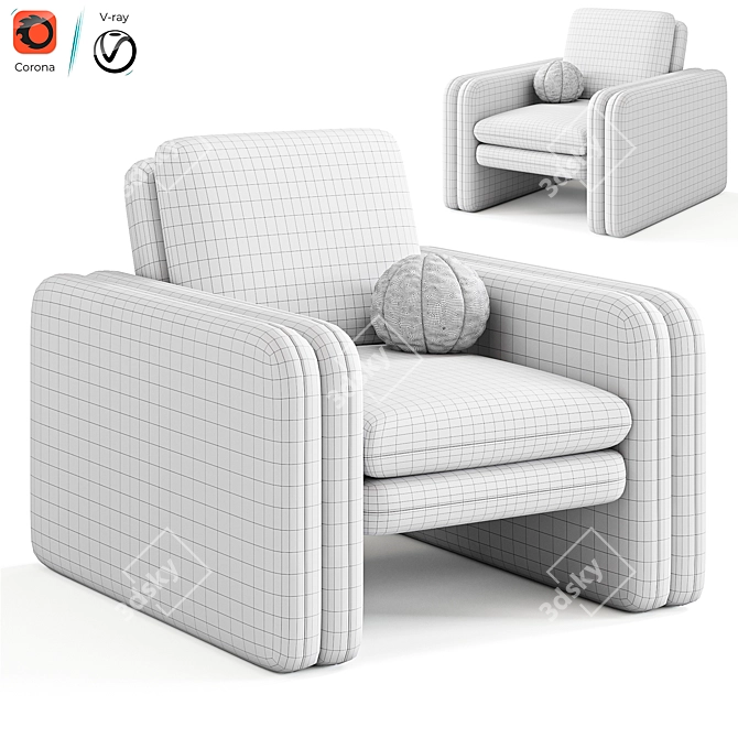 Contemporary Orme Accent Chair by Luluandgeorgia 3D model image 7