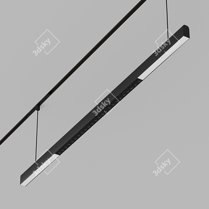 Magnetic System LED Light Fixture 3D model image 3
