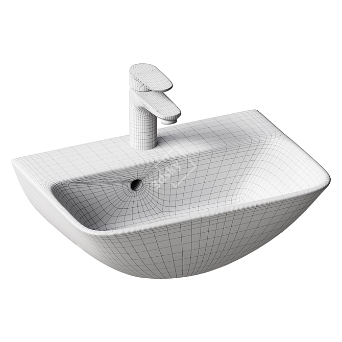 Duravit Me by Starck Сontemporary Wall-mounted Sink 3D model image 2