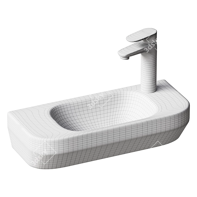 Sleek Duravit DuraStyle Wall-Mounted Sink 3D model image 2