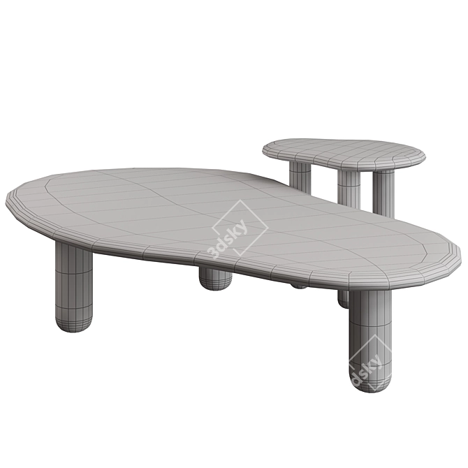 Sarah Ellison Piscina Coffee & Side Table 3D model image 2