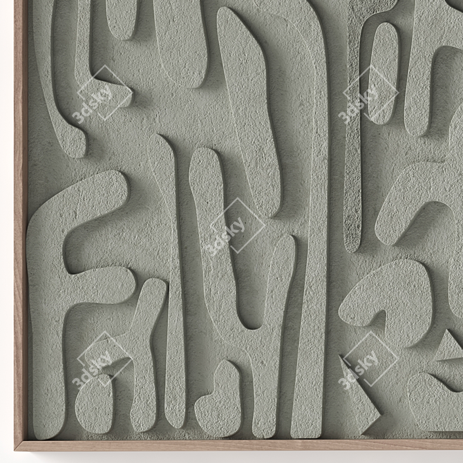 Textured Stone Relief Art Set 3D model image 5