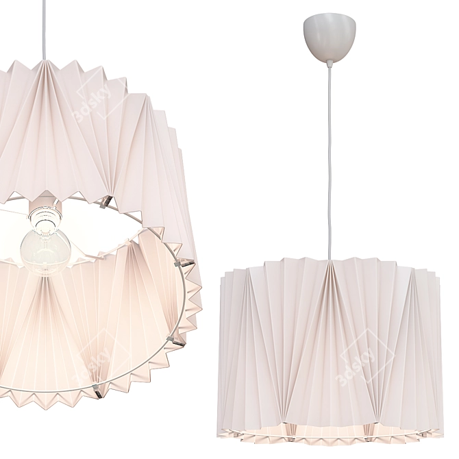 Sleek White Pendant Lamp IKEA 3D model image 1