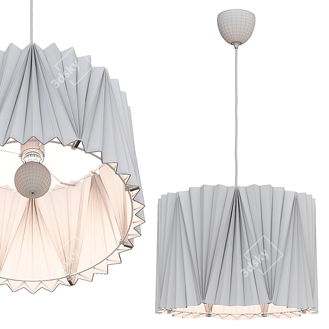 Sleek White Pendant Lamp IKEA 3D model image 4