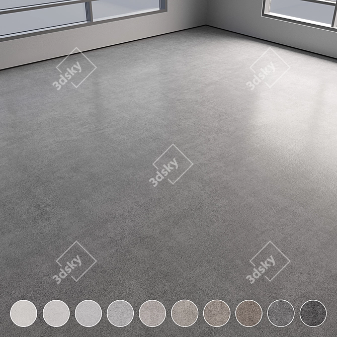 Multi-Colored Seamless Concrete Flooring 3D model image 1