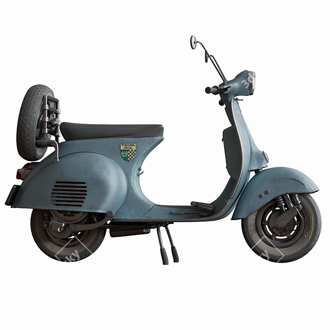 Vintage Italian Vespa Scooter 3D model image 3