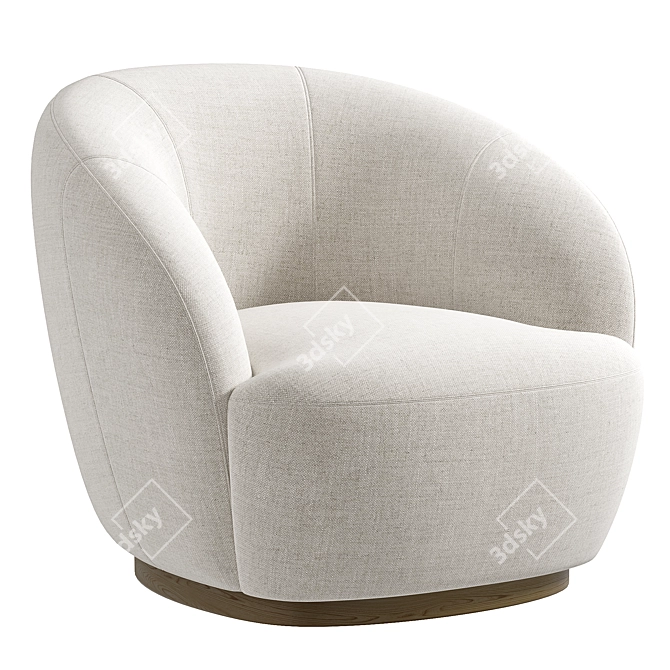 Modern Chic Club Armchair Furniture 3D model image 2