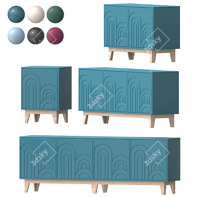 Modern Ark Console Storage Unit 3D model image 1