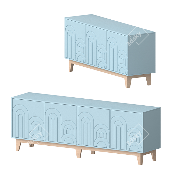 Modern Ark Console Storage Unit 3D model image 4