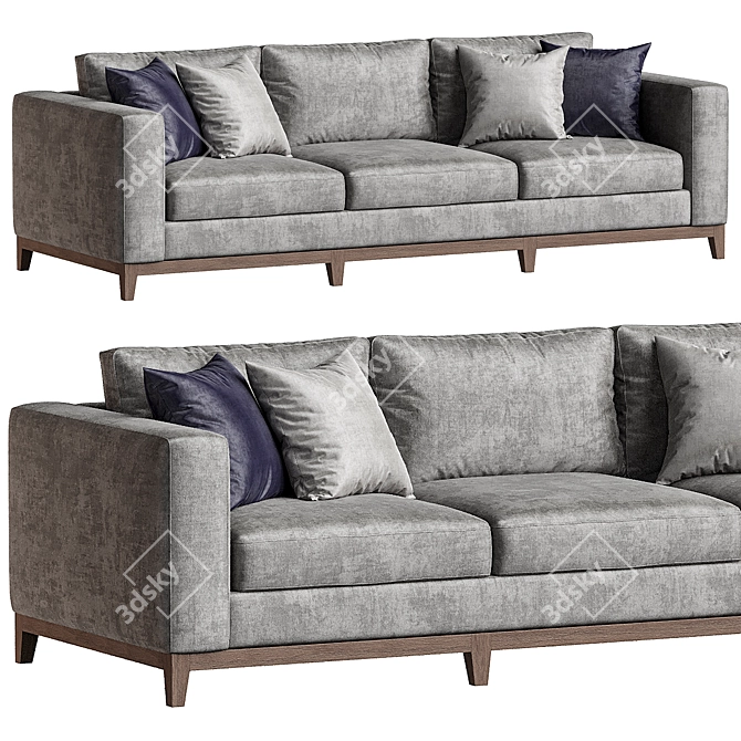 Modern Gray Noel Sofa 2014 3D model image 2