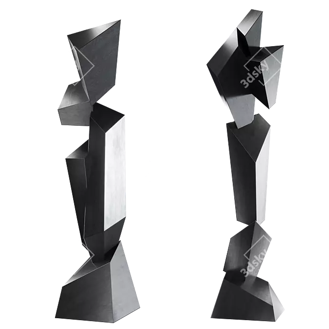 Modern Abstract Sculpture Set 3D model image 2