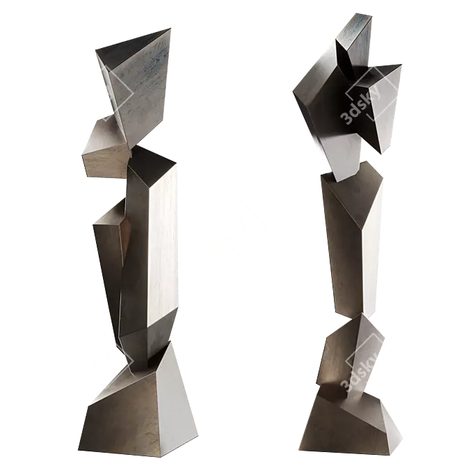 Modern Abstract Sculpture Set 3D model image 3