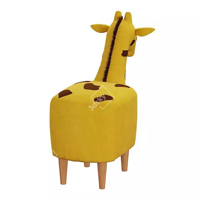 Sweet Giraffe Combi Kids Pouf 3D model image 3