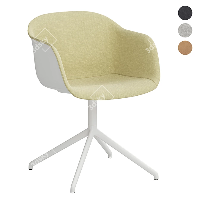 Modern Fiber Armchair Set Muuto 3D model image 11