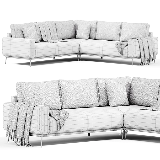 Modern Relaxing 5-Seater Corner Sofa 3D model image 5