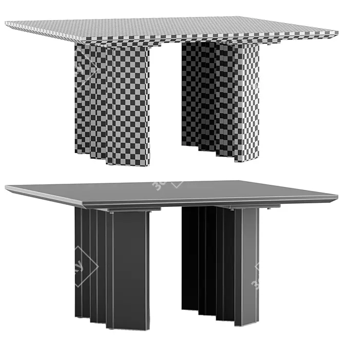 Modern Square Coffee Table 2014 3D model image 4