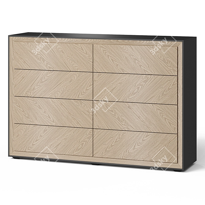 Modern Chic Deco Dresser Large 3D model image 3