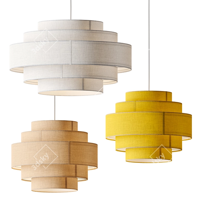 Miguel Pendant Lamps, Sleek Design 3D model image 1