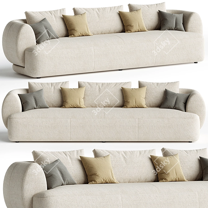 Sicis Botero 3-Seater Sofa, Leather 3D model image 1