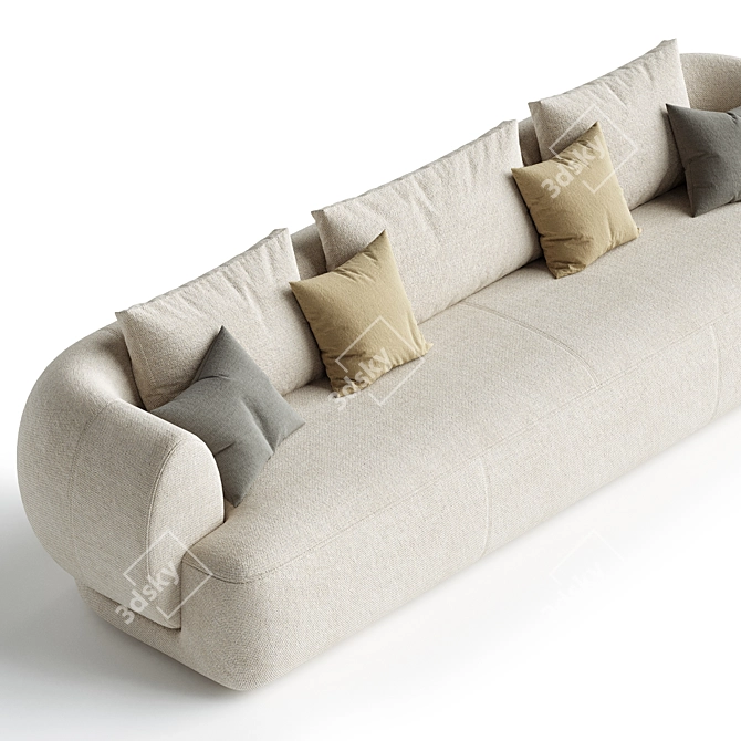 Sicis Botero 3-Seater Sofa, Leather 3D model image 2
