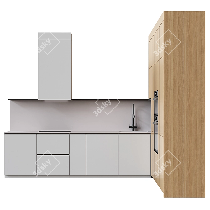 Customizable Modern Kitchen Design 3D model image 2