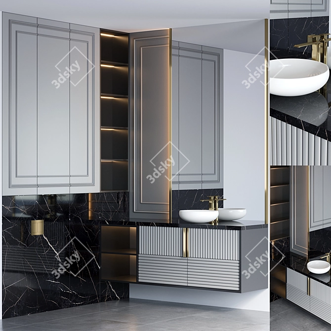 Modern Bathroom Furniture Set by Gessi 3D model image 2