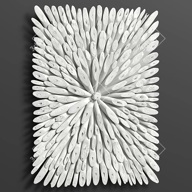 Whitewashed Bahama Wood Wall Decor 3D model image 1