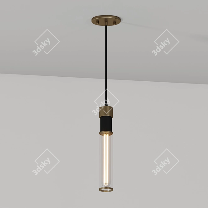 Sleek Mini Pendant Light Fixture 3D model image 2