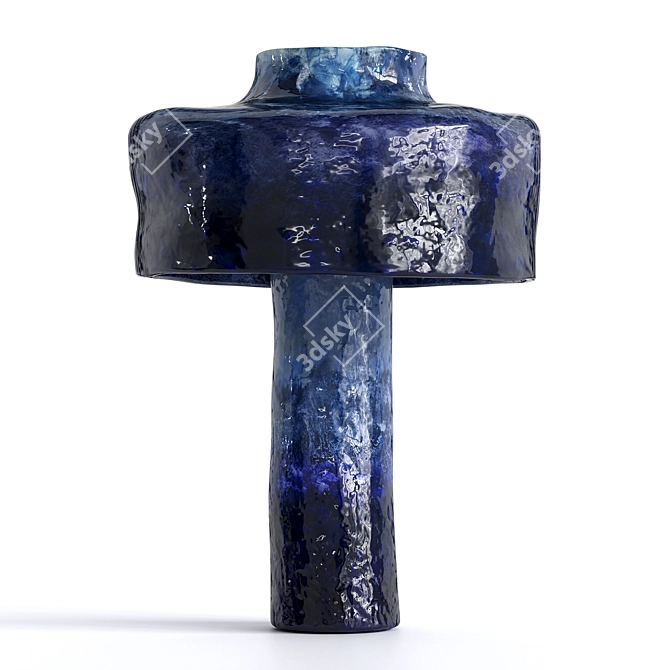 Handmade Blue Ceramic Table Lamp 3D model image 2